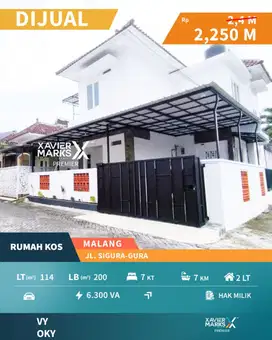 Dijual Rumah Kos Furnish Full Penghuni di Sigura-gura Malang