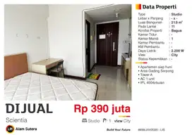 Dijual Apartemen Studio Furnish Bagus Dekat UMN Gading Serpong