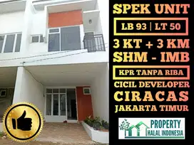 Jual Rumah Townhouse 2,5 Lt Ciracas Jakarta Timur KPR DEVELOPER 10 Thn