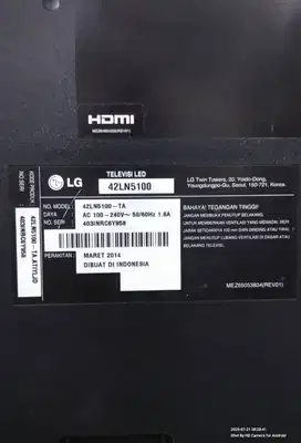 Dijual TV Led LG 42 inch (42LN5100) FHD analog bekas kondisi mati