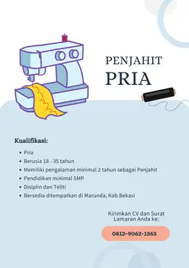 Operator Jahit Pria