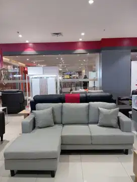 Dijual sofa L bahan kain ready stok baru terbatas