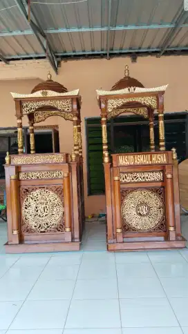 Jual mimbar masjid jati tua