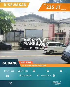 Disewakan Gudang Nol Jl Panji Suroso depan Hotel Grand Mercure Malang