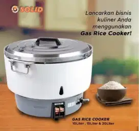Rice Cooker Gas 15 liter, sudsh lengkap dengan regulator