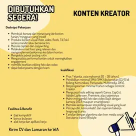 Lowongan kerja Konten kreator