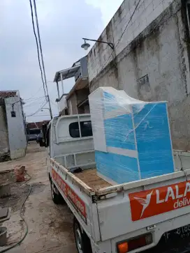 Meja kasir lurus warna biru uk std