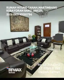 DIJUAL RUMAH HITUNG TANAH, KONDISI RUMAH TERAWAT KOKOH JAKARTA SELATAN