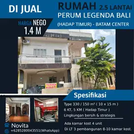 Dijual Cepat Rumah 2½ Lantai, Batam Center. Perum Legenda Bali
