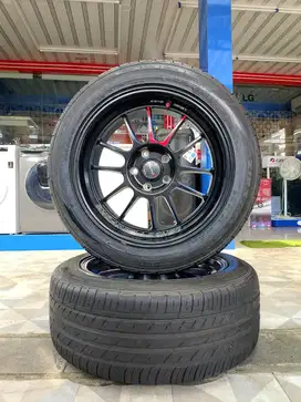 DIJUAL SEPAKET BAN FALKEN ZIEX + VELG LENSO FLOWFORM RING 18
