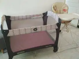 Set Box Bayi dan Kursi Makan Bayi Garco Kondisi Bekas Berkualitas