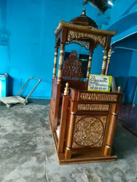Mimbar masjid kuba terbaru full kayu jati