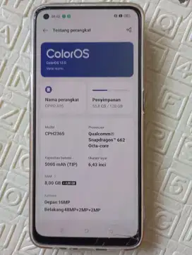 Oppo a95 ram 8/128 normal jaya minus dikit retak tapi 100% dijamin ok