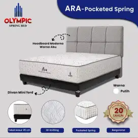 Springbed Olympic ARA Pocket Spring Queen Size 160 x 200 Halus Lembut