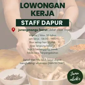 LOKER STAFF TOKO Jamu rumahan