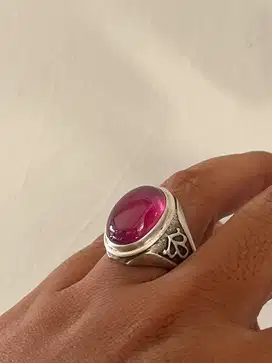 Natural cincin batu ruby kristal