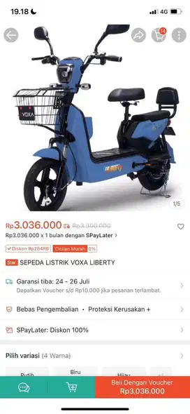 Dijual murah sepeda listrik voxa liberty