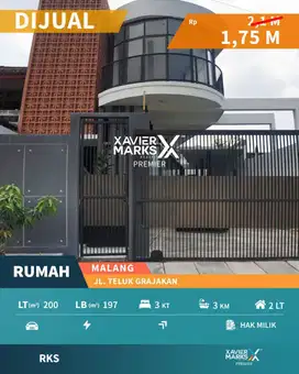 DIJUAL RUMAH MODERN STYLISH MEWAH DI TELUK GRAJAKAN, BLIMBING MALANG