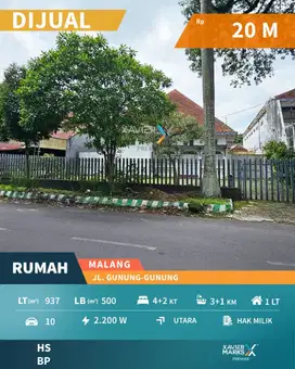 Dijual Rumah Klasik Kolonial di Jalan Gunung-Gunung Klojen Malang