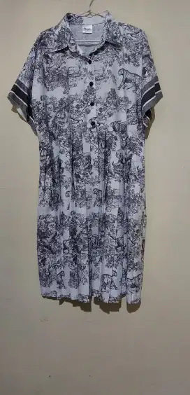 Dress wanita motif Dior by Cynthia Tan