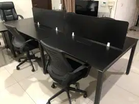 Meja Staff Kantor 4Seat / Meja Kantor +Partisi 4Seat