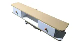 Meja rak tv tempel di dinding