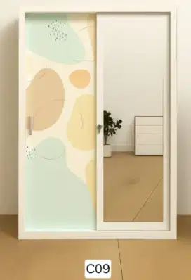 Lemari baju besi sliding 2pintu tahan banjir tahan rayap