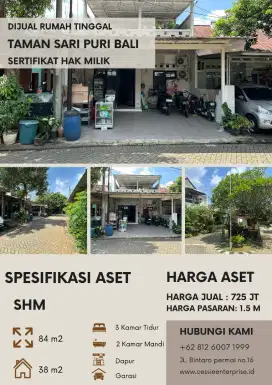 DI JUAL TERMURAH TAMANSARI PURI BALI CLUSTER TABANAN BLOK D5 NO8