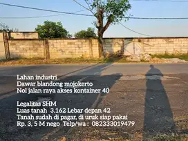 Lahan industri nol jl raya dawar blandong mojokerto