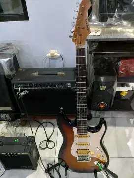 Jual gitar Aria sunburst siap pakai
