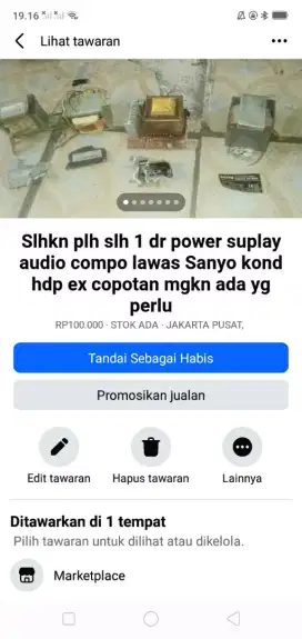 Slhkn plh slh 1 dr power suplay audio compo Sanyo lawas kond hdp murah
