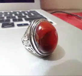Cincin batu alam Sulaiman madu / Natural Agate Chalcedony Carnelian