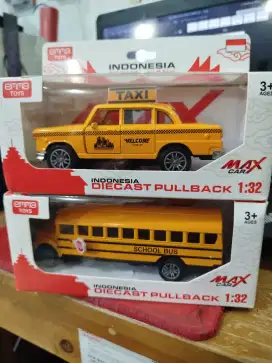 SCHOOL BUS & TAXI (DIECAST) ORIGINAL
