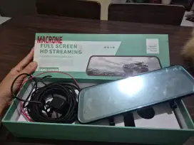 DVR spion Macrone full screen Dash Camera recorder depan belakang