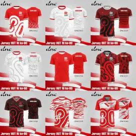 JERSEY LOGO RESMI HUT RI 80 TH GRATIS CUSTOM BISA SATUAN BAHAN PREMIUM