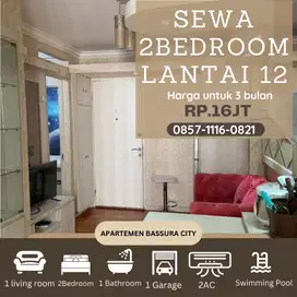 Sewa 2 kamar furnish TV di setiap kamar apartemen bassura city