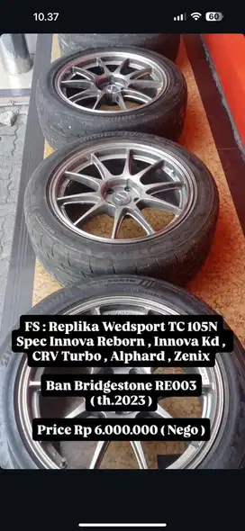 Jual velg replika wedsport tc105n