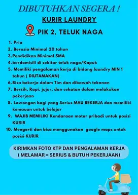 Staff kurir laundry pik 2