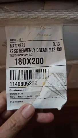 Dijual Kasur Second Serta KS SG Heavenly Dream & Bonus Dipan Kasur