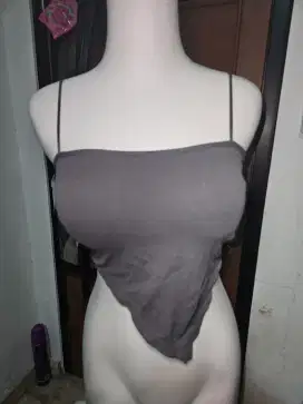 Tanktop Crop Top warna Grey