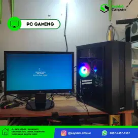 PAKET PC GAMING + MONITOR HP 19 HD – SIAP PAKAI!
