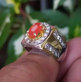 Orange Sapphire ring perak