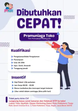 Penjaga toko/pramuniaga/spg