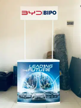 Meja booth pameran pakai logo atau polos. Ready stok Palembang.