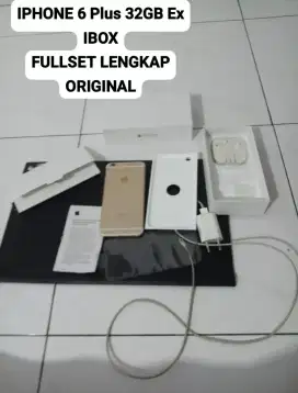 Iphone 6 Plus 32GB Gold Ex IBOX Fullset Box Headset ORIGINAL BARU