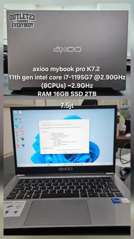 LAPTOP AXIOO My Book Pro K7.2-Intel Core i7 Gen 11 | RAM 16GB |SSD 2TB