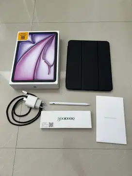 apple ipad air 6 m2 128 gb fullset termasuk case dan pencil goojodoq