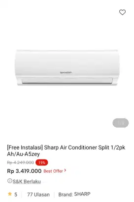 PROMO KREDIT SHARP AC 1/2 PK