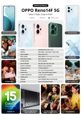 Di jual oppo reno 14F 5G ran 12/256GB