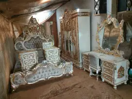 Tempat tidur set kamar motif ukiran new full kayu jati